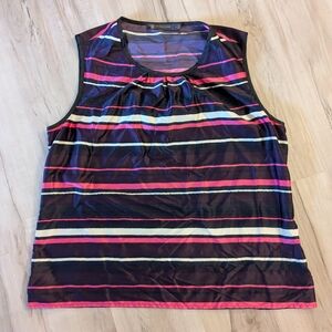 The Limited Black and Pink Striped Tank Top